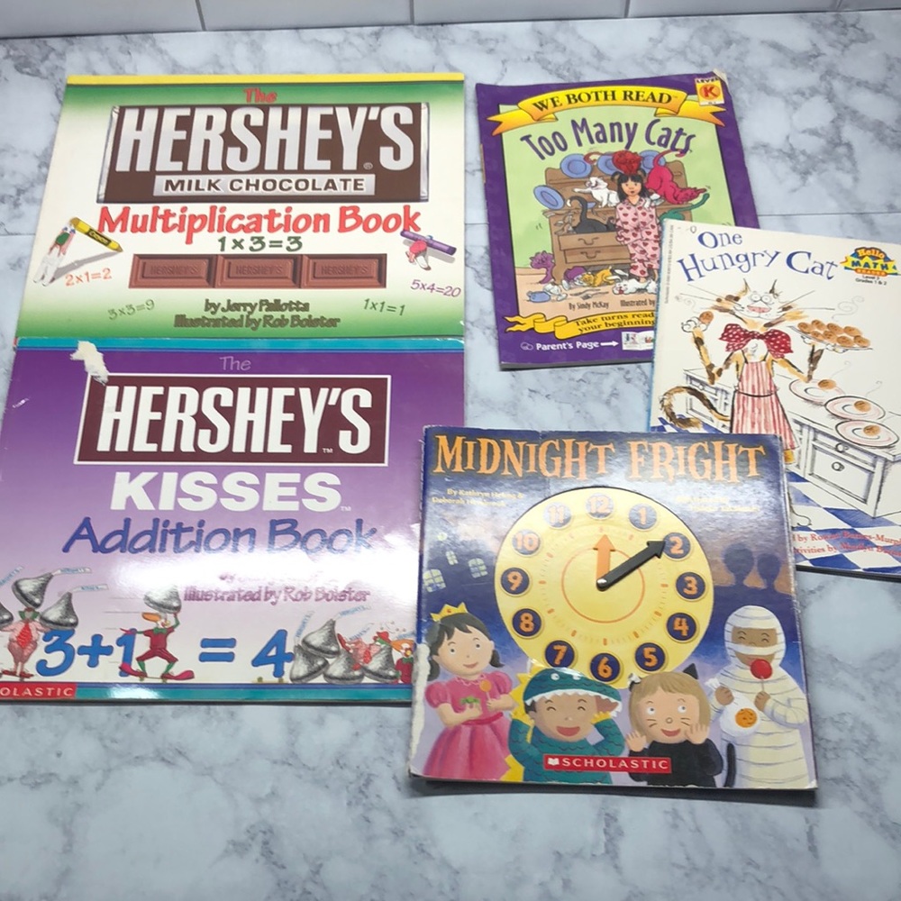 Books for Learning! Adding. Telling Time. Colors. Math.